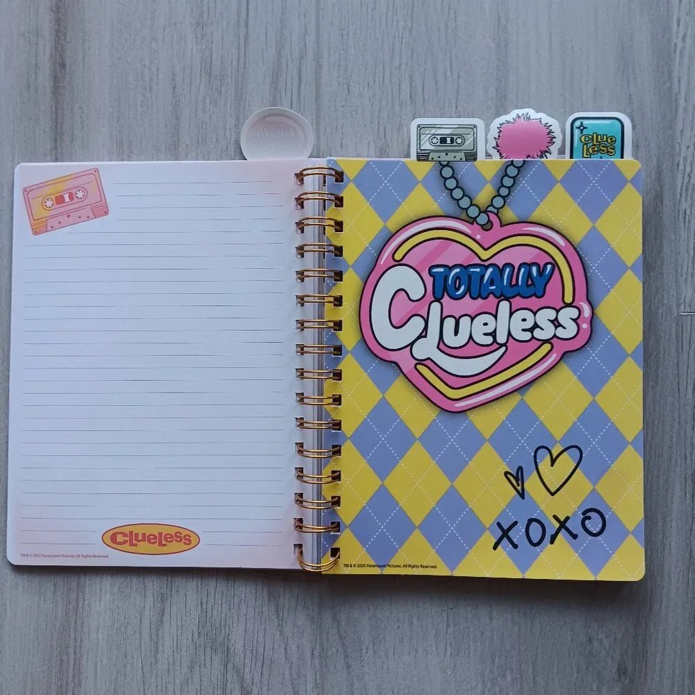 Clueless 30th Anniversary Spiral Bound Tabbed Notebook Lined 96 Sheets Pink Gold